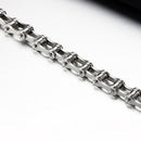 Silver Black Stainless Steel Motorcycle Bike Chain Bracelet For Men