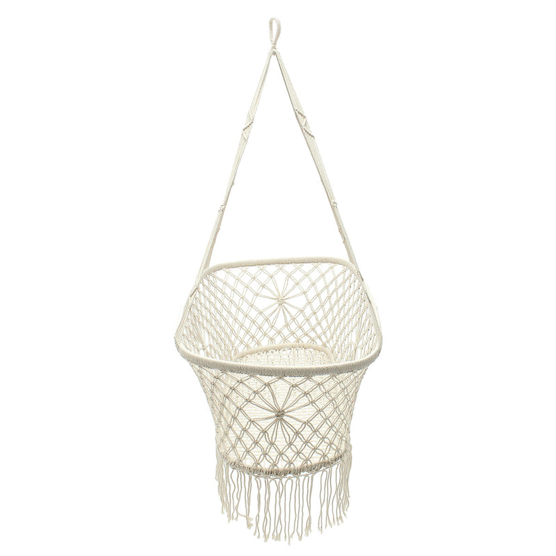 White Hanging Rope Macrame Hammock Chair Swing Baby Nursery Bassinet Cradle