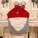 Happy New Year Merry Christmas Santa Claus Cap Table Chair Covers Red Hat Back Chair Covers Christmas Decorations for Home