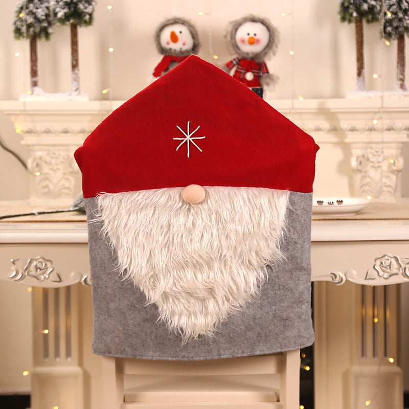 Happy New Year Merry Christmas Santa Claus Cap Table Chair Covers Red Hat Back Chair Covers Christmas Decorations for Home