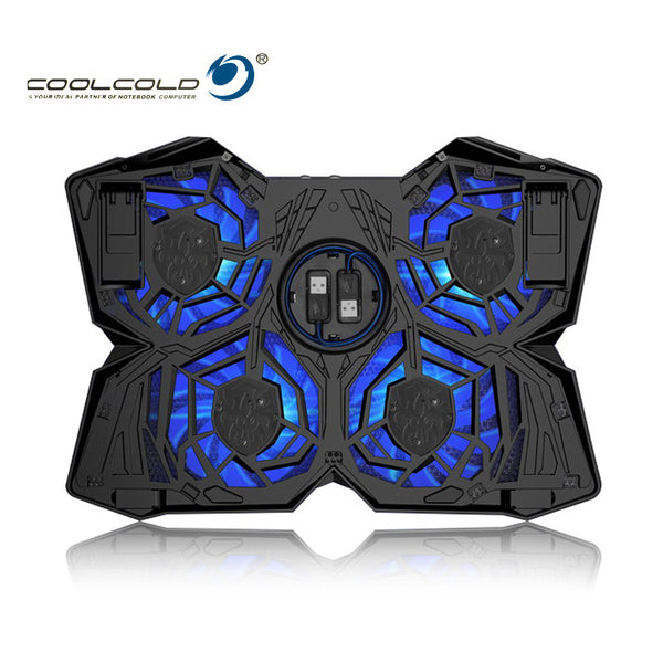 CoolCold Ice Magic 2 Notebook Cooler 4 Fan 2 USB LED Laptop Cooler Cooling Pad Computer Stand