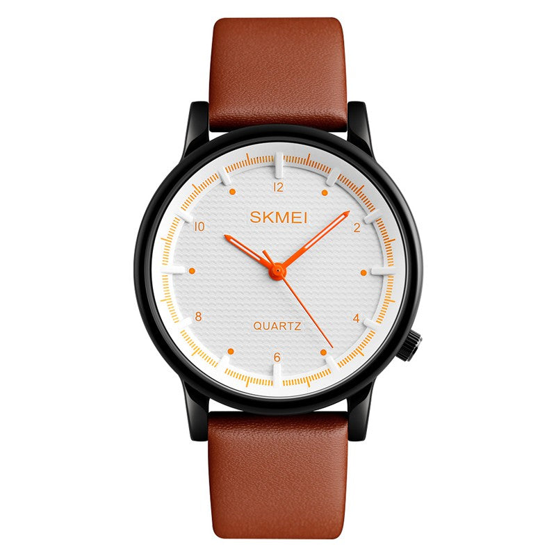 SKMEI 1210 Fashion Watch Simple Style Leather Strap Casual Unisex Quartz Analog Wrist Watch