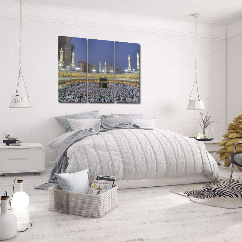 Miico Hand Painted Three Combination Decorative Paintings Islamic Religious Wall Art For Home Decoration