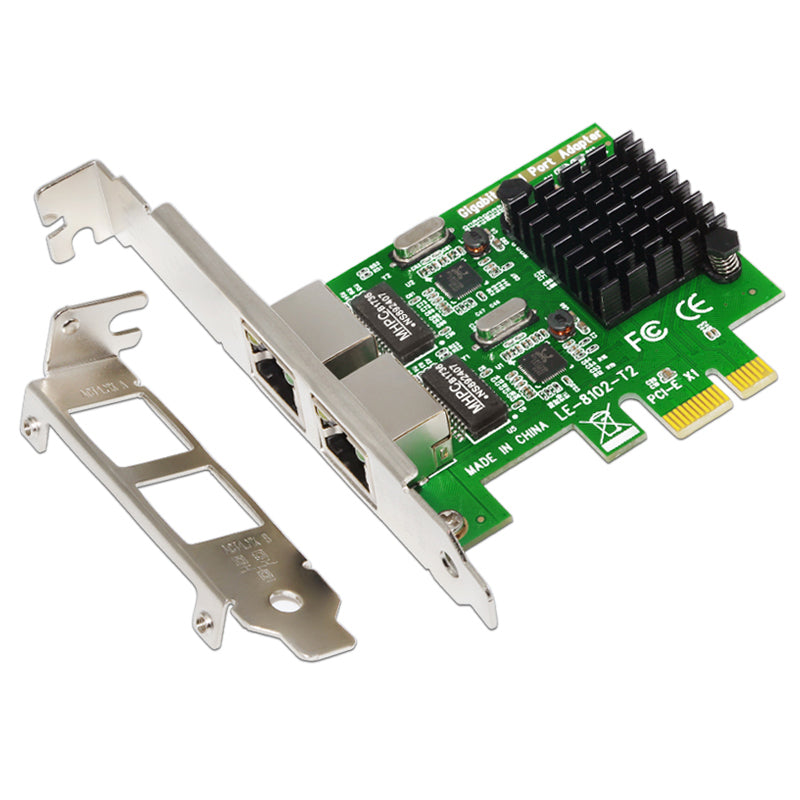 SSU 8120-T2 2 Port 1000Mbps Gigabit Ethernet PCI-E Network Card PCI Express RJ45 LAN Adapter Expansion Card for Desktop PC