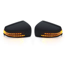 Car Side Mirror Replacement Cover Cap Black with LED Turn Signal Light for Benz W212 W204 W221