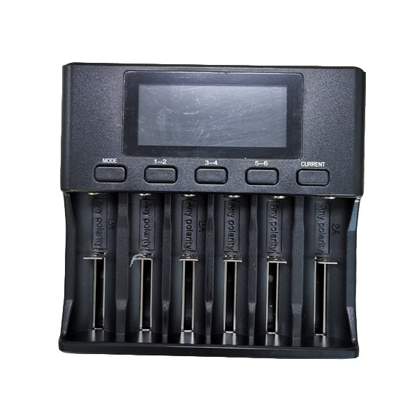 LiitoKala Lii-S6 18650 3.7V Lithium Charger 6 Slots LCD Screen Display Smartest Battery Charger US/EU Plug