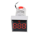 10pcs Mini Crystal Film Square Red LED Digital Thermometer Signal Light AC 50-380V 220V Temperature Meter Indicator Range -20-200 with 1m Sensor