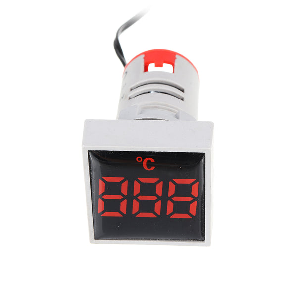 10pcs Mini Crystal Film Square Red LED Digital Thermometer Signal Light AC 50-380V 220V Temperature Meter Indicator Range -20-200 with 1m Sensor