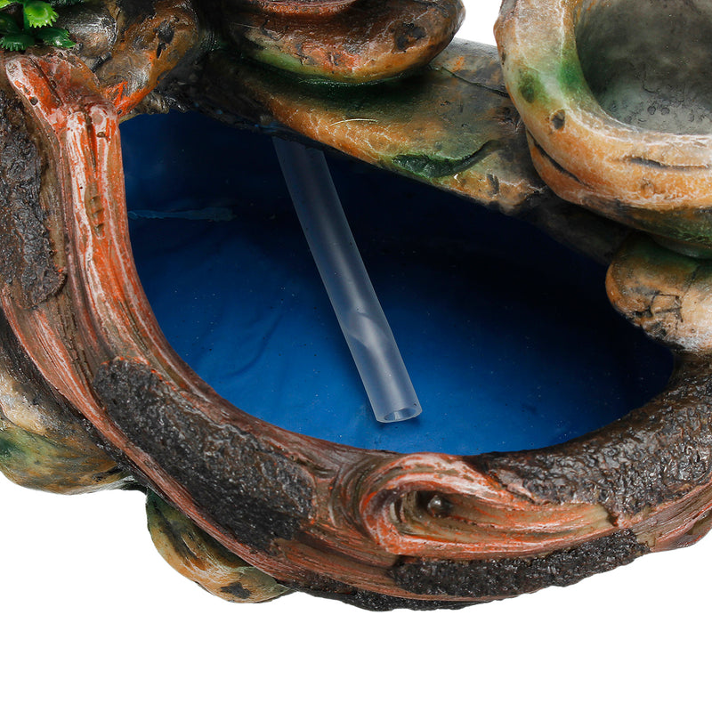 Resin Rockery Water Fountain LED Lights Atomization Home Office Desktop Decorations