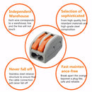 Excellway ET20 10Pcs 2 Pins Spring Lever Terminal Block Electric Cable Wire Connector