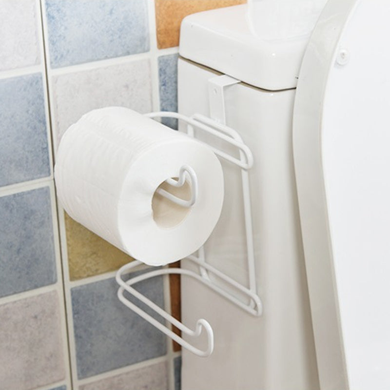 Bathroom Kitchen Hanging Organizer Iron 2 Layers Toilet Roll Paper Home Hooks Shelf Towel Holder