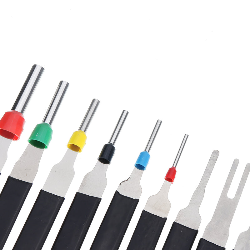 18pcs Car Plug Circuit Board Wire Harness Terminal Extraction Pick Connector Crimp Pin Back Needle Removal Tool
