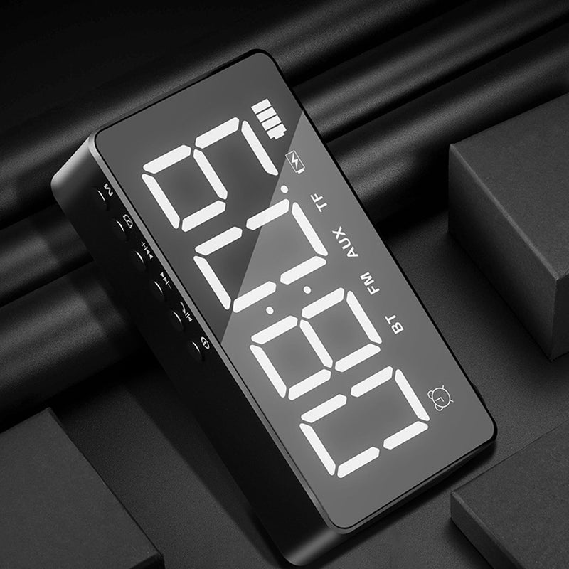 Bakeey Q31 bluetooth Wireless Speaker 3.5mm AUX Jack Mirror LED Digital Display FM Radio Speaker Alarm Clock Player