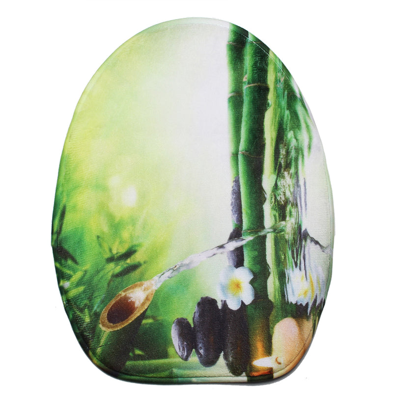 71" x 71" Waterproof Fiber Bathroom Shower Curtain Toilet Cover Non-Slip Rug Mat