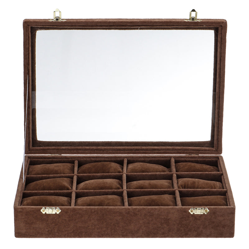 12 Grids Jewelry Storage Box Watch Display Box Velvet Watch Storage Box 35cm*24cm*7cm