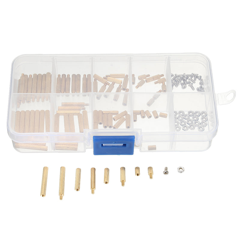 Suleve M2BT2 120Pcs M2 Brass Knurled Standoff Male Female Round Column Pillar Spacer for PCB Board