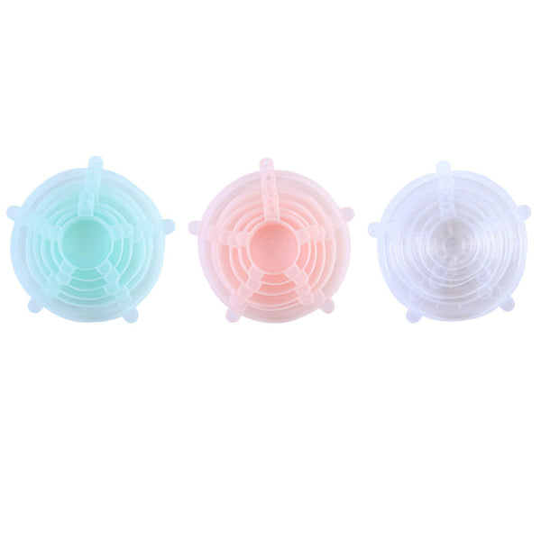 6Pcs/set Silicone Stretch Suction Lids Reusable Cover Pan Bowl Stopper Kitchen Storage Container