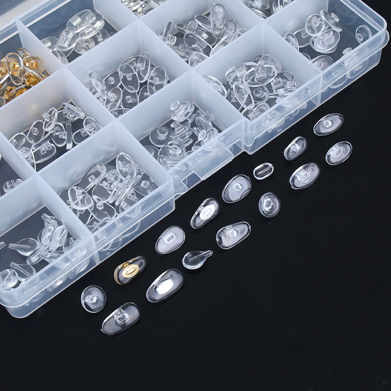 150 Pairs Soft Silicone Glasses Nose Pads Eyeglass Sunglasses Anti Slip Pads Assortment Kit 15 Style