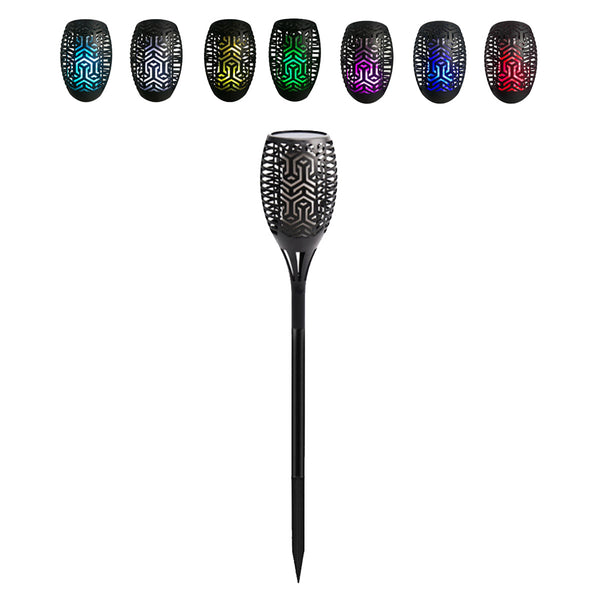 7 Color 72LED Solar Powered Flame Lamp Flickering IP65 Waterproof Garden Decoration Light Lawn Lamp Path Lighting Torch Light Spotlight