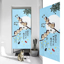 Japanese Doorway Curtains Owls Branch Home Canteen Cafe Luck Pattern Doorway Privacy Tapestry Home