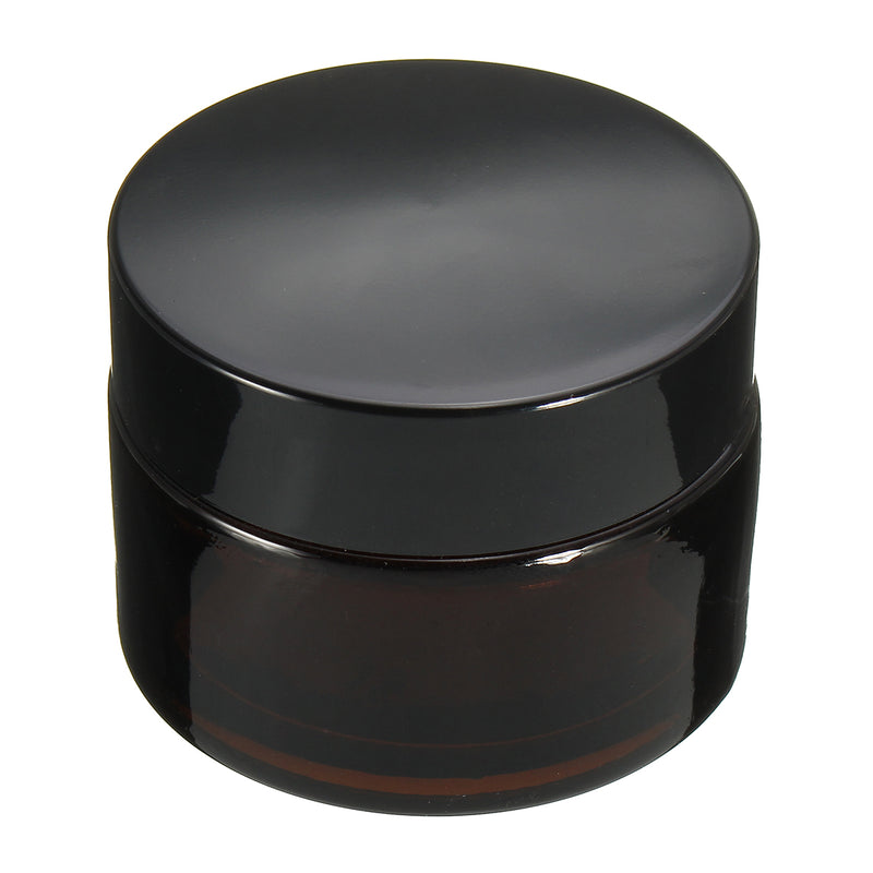 30mL Brown Amber Glass Small Jar Round Empty Black Lid Cream Balm Jar Container