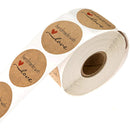 500PCS Kraft Paper Handmade With Love Sticker DIY Gifts Wrap Cookies Packaging Sticker