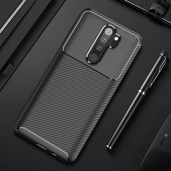 For Xiaomi Redmi Note 8 Pro Case Bakeey Luxury Carbon Fiber Shockproof Silicone Protective Case