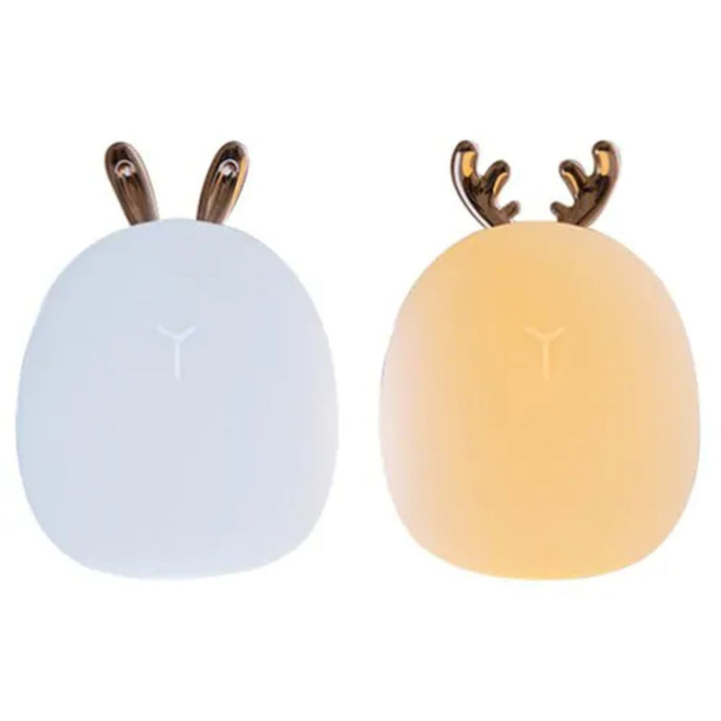 3life Rabbit Fawn Silicone LED Night Light Warm White Light USB Charge Childern Desk Bunny Night Lamp