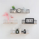 Industrial Metal Wire Wood Wall Kitchen Modern Loft Dorm Storage Rack Shelf Room Decor