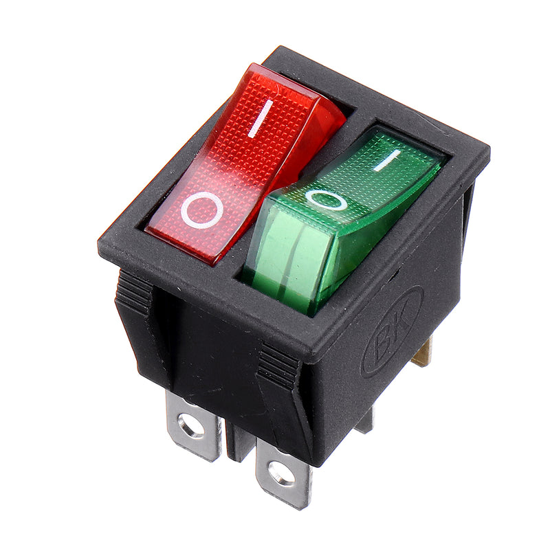 Rocker Switch Red Green Kcd3 Dual 6-pin With Light for Electrical Products Car Motorcycle TV Treadmill Coffee Pot Water Dispenser