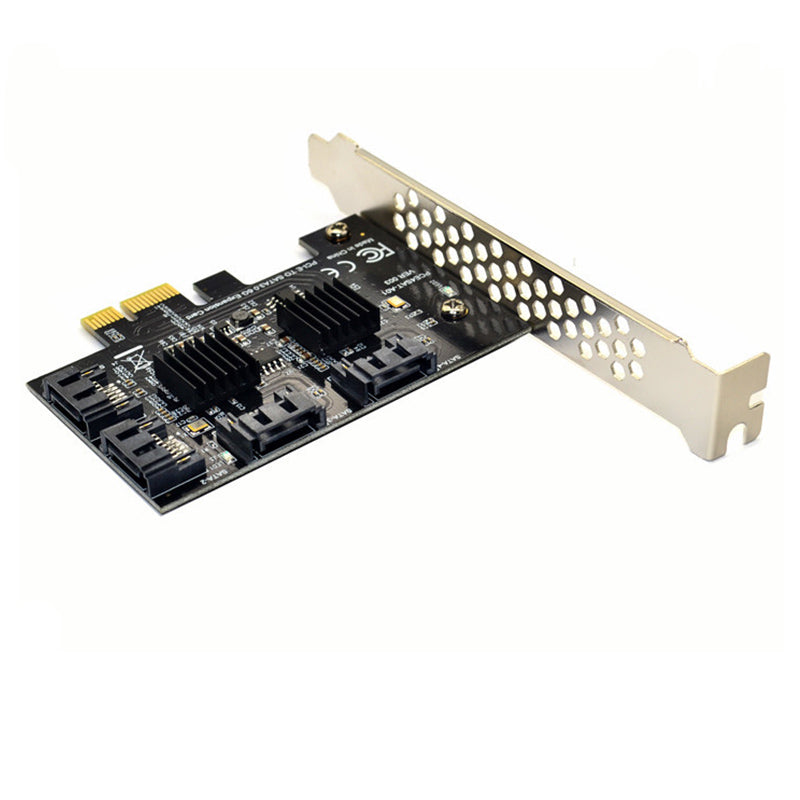 ITHOO PCE4SAT-A01 4 Ports SATA3.0 SSD IPFS Hard Disk Adapter PCI-E Expansion Card 6Gbps for Desktop Computer