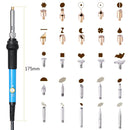 60PCS 60W Wood Burning Pen Set Tips Stencil Solder Iron Tools Pyrography Crafts Kit