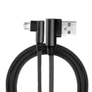 1M 90 Degree 2.4A Micro USB Nylon Braided Data Cable For Smartphone Table