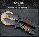 LAOTIE X66 200mm Stainless Steel Folding Knife Outdoor Survival Tools Kit Hiking Climbing Multifunctional Knife Random Pattern