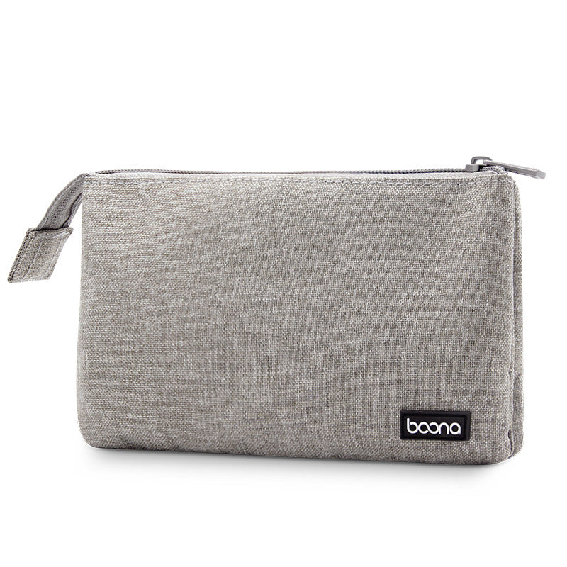 Boona 20.8*12.5cm Double Layer Digital Accessories Storage Bag Power Bank Earbuds USB Charger USB Cable Organizer Travel Bag