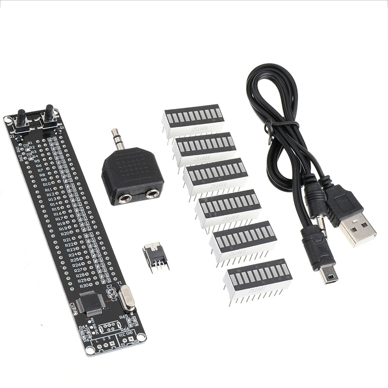 VHM-902 Mini Dual 30 Level Indicator VU Meter Stereo Amplifier Board Adjustable Light Speed Board With AGC Mode DIY Kit