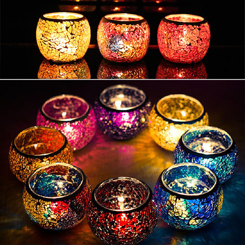 Mosaic Candle Holder Romantic Candlelight Dinner Wedding Party Candle Lamp Home Decoration