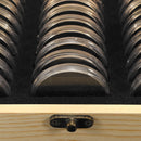 Coin Display Holder Storage Box Wooden Case With 30Pcs 51.5mm Round Slab Certified Capsules
