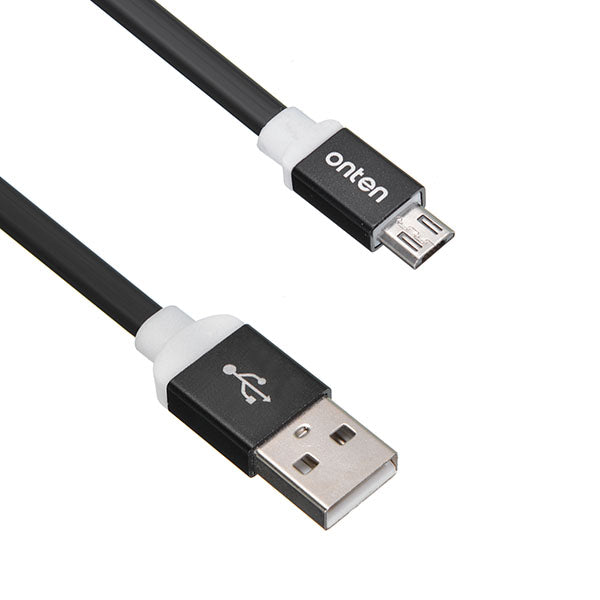 Onten OTN 7287 Black Lightning to Micro USB flat cable for Android devices Aluminum Alloy Shell