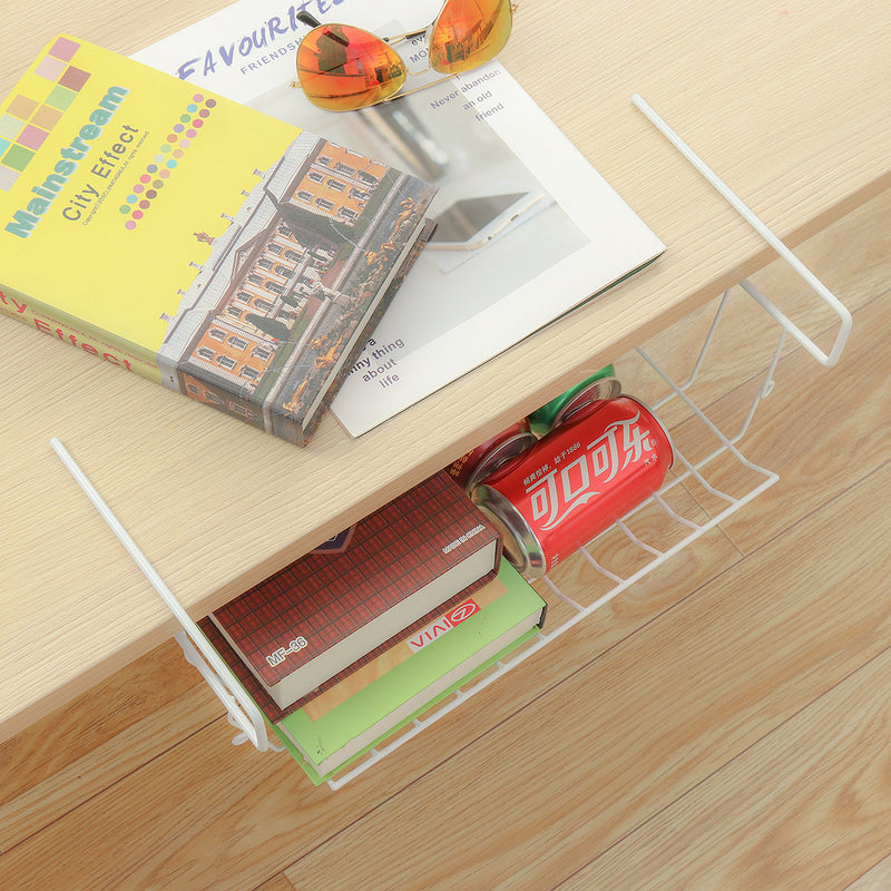 Multi-purpose Hanging Under Desk Shelf Bookshelf Storage Rack Cabinet Basket Household Home Office Kitchen Organizer