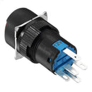 Machifit LAY16-11 DC 12V 16mm Momentary Switch 6 Pin Push Button Swith Blue