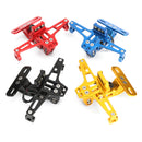 Universal CNC Motorcycle Alloy License Number Plate Holder Bracket LED Lights