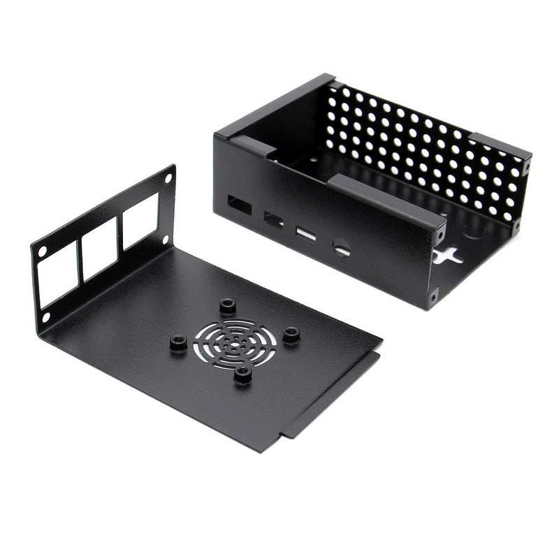 P100 Metal Case Protective Shell + Cooling Fan + 3 Heatsink DIY Kit for Raspberry Pi 4B Only