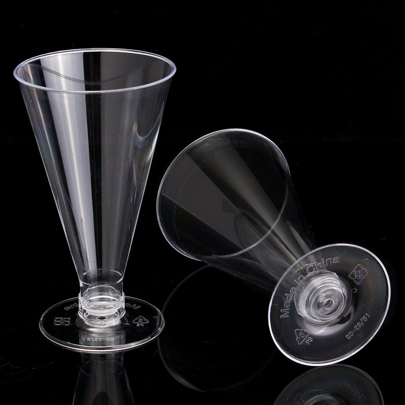 25Pcs Dessert Mousse Cake Cup Canape Dishes Clear Plastic Jelly Goblet Party
