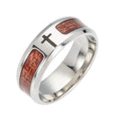 Trendy Insert Cross Finger Rings Vintage Tree Of Life Pattern Stainless Steel Ring for Men