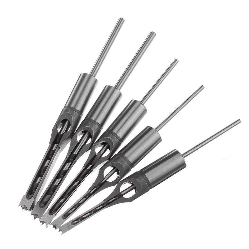 6-19mm Woodworking Drill Bit Square Hole Chisel Mortising Kit Tenon Wood Tool