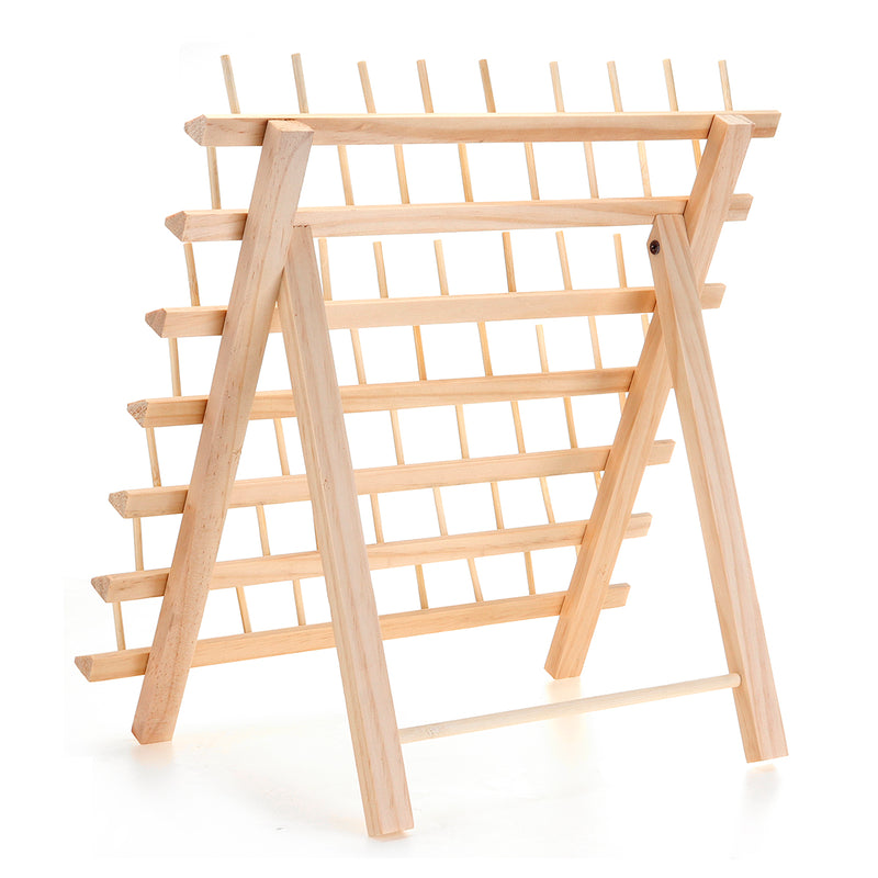 39x18x37cm 63Pcs Smaller Spool Wooden Folding Sewing Rack Free-standing Box