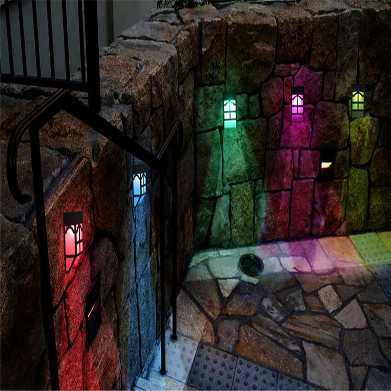 Outdoor Solar Garden Light LED Path Wall Landscape Mount Light Fence Lantern Street Lamp