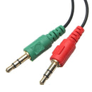 3.5mm Female to 2 Dual 3.5mm Male Headphone Mic Audio Splitter Cable For Tablet PC Laptop Computer