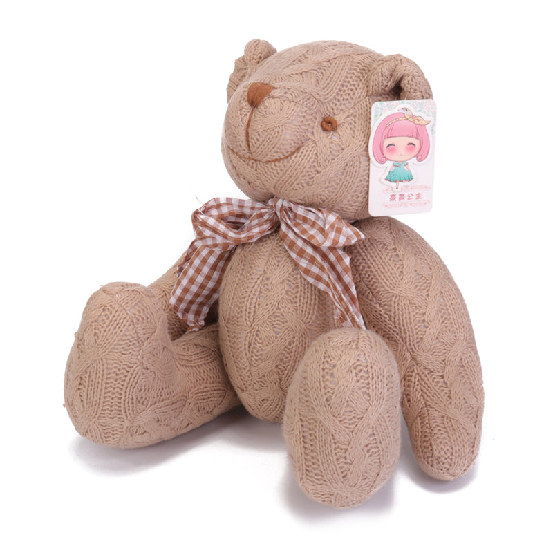 14 Inch Teddy Bear Stuffed Animal Knitting Plush Toy Adjustable Joint Kids Christmas Birthday Gift